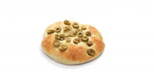 Little pizza with green olive